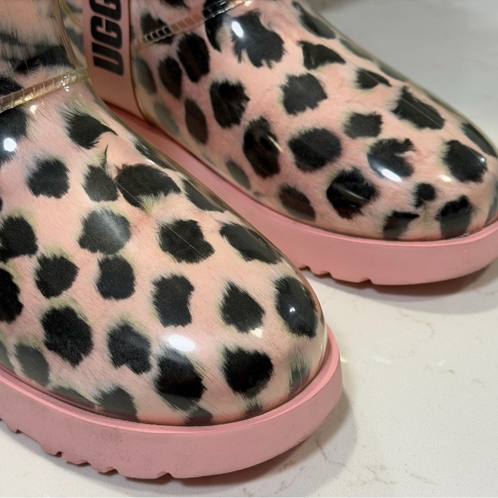 UGG Pink and Black Animal Print Boots - Picture 3 of 9